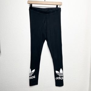 Adidas Women’s Black With White Logo Leggings Size Small S